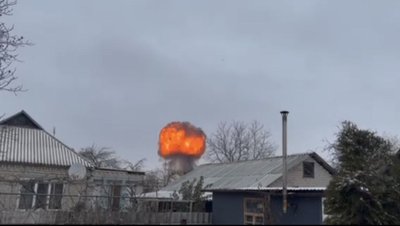 Вибух після атаки безпілотників на Лозову, 10 січня 2026 року Вибух після атаки безпілотників на Лозову, 10 січня 2026 року