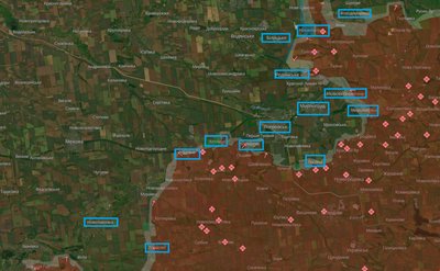Орієнтовна лінія фронту на Покровському напрямку Орієнтовна лінія фронту на Покровському напрямку