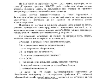 Програма "Безпечне місто": в Житомирській громаді діють понад 600 камер відеоспостереження — запит Суспільного Програма "Безпечне місто": в Житомирській громаді діють понад 600 камер відеоспостереження — запит Суспільного