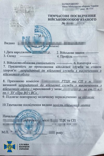 Тимчасове посвідчення, що видане замість військового квитка Тимчасове посвідчення, що видане замість військового квитка