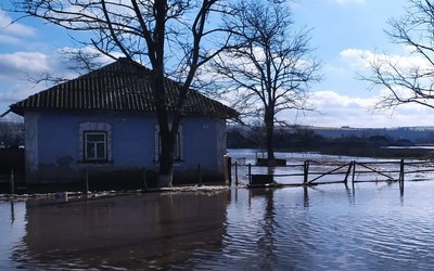 Через танення снігу та дощі на Миколаївщині підтопило будинки і двори Через танення снігу та дощі на Миколаївщині підтопило будинки і двори