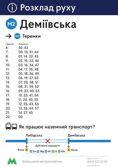 Між станціями метро "Теремки"-"Деміївська" запустять "човниковий" рух поїздів