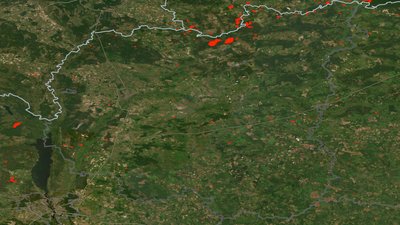 Який масштаб пожежі лісу на Чернігівщині видно на супутниках NASA FIRMS Який масштаб пожежі лісу на Чернігівщині видно на супутниках NASA FIRMS