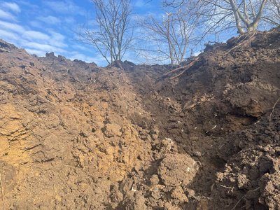 Вирва від російської ракети. Івано-Франківщина,15 лютого 2024 року Вирва від російської ракети. Івано-Франківщина,15 лютого 2024 року