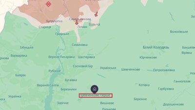 Шевченкове Перше Вовчанської громади на карті Deepstate станом на 11 липня 2026 року Шевченкове Перше Вовчанської громади на карті Deepstate станом на 11 липня 2026 року