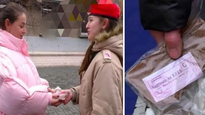 У тимчасово окупованому Мелітополі на честь "дня блокади Лєнєнграду" місцевим жителям роздали хліб У тимчасово окупованому Мелітополі на честь "дня блокади Лєнєнграду" місцевим жителям роздали хліб
