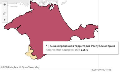 Кількість затримань у Криму з 2020 по 2023 роки Кількість затримань у Криму з 2020 по 2023 роки