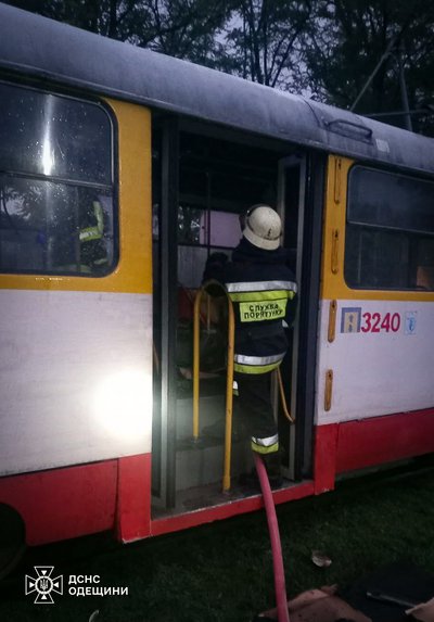 В Одесі горів трамвай