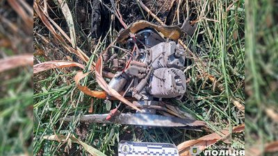 Вибухотехніки Чернігівщини підірвали частину російського БпЛА, яка не здетонувала Вибухотехніки Чернігівщини підірвали частину російського БпЛА, яка не здетонувала