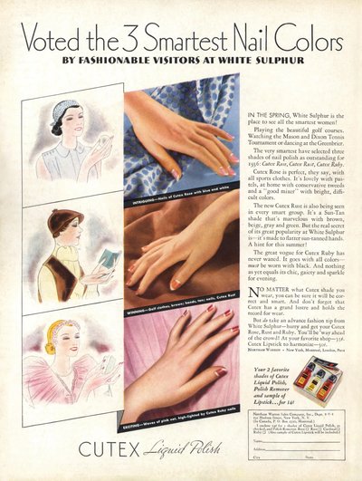 Реклама Cutex у Vogue, 1936