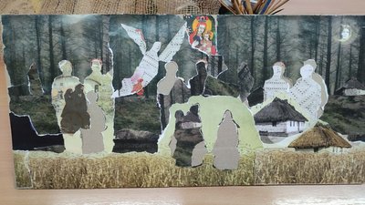 Без ножиць і шаблонів: як мисткиня з Житомира створює картини у техніці "вириванки" Без ножиць і шаблонів: як мисткиня з Житомира створює картини у техніці "вириванки"