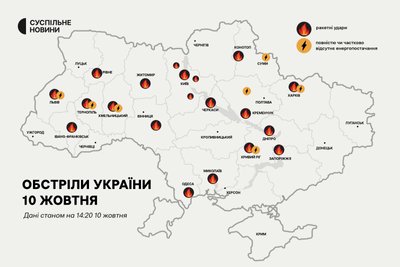 Російські ракетні обстріли України 10 жовтня. Що відомо Російські ракетні обстріли України 10 жовтня. Що відомо