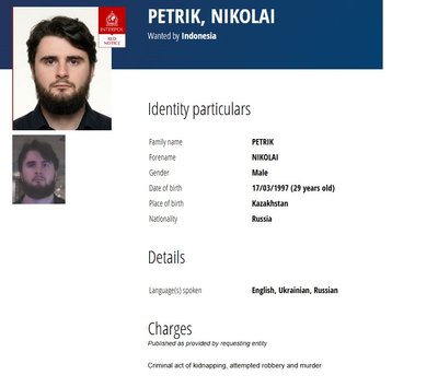 Викрадення дніпрянина Комарова на Балі: Інтерпол оголосив у розшук п’ятьох підозрюваних у вбивстві людини Викрадення дніпрянина Комарова на Балі: Інтерпол оголосив у розшук п’ятьох підозрюваних у вбивстві людини