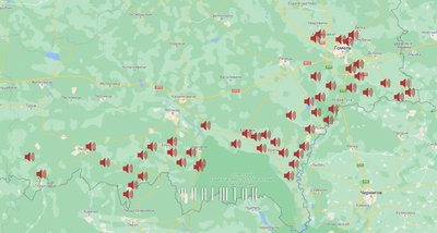 На схемі зазначено населені пункти, де планується встановити систему оповіщення На схемі зазначено населені пункти, де планується встановити систему оповіщення