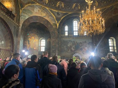 Епіфаній проводить службу на Вербну неділю у Києво-Печерській Лаврі Епіфаній проводить службу на Вербну неділю у Києво-Печерській Лаврі