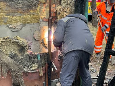У Новобаварському районі Харкова внаслідок дронового удару ДФ були пошкоджені газові мережі