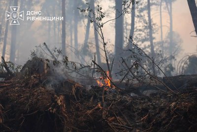 Залучили 36 людей: гасять загоряння лісової підстилки та торфополя на Рівненщині Залучили 36 людей: гасять загоряння лісової підстилки та торфополя на Рівненщині