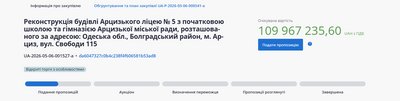 На Одещині за майже 110 млн грн реконструюють ліцей