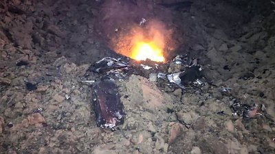 На Кіровоградщині внаслідок падіння збитого російського дрона зайнявся очерет На Кіровоградщині внаслідок падіння збитого російського дрона зайнявся очерет