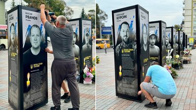 Встановили нові портрети полеглих військових у центрі Рівного