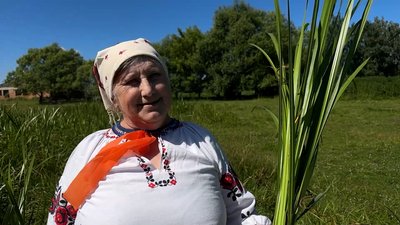 Жителька Мезину, що на Новгород-Сіверщині Чернігівської області, Катерина Кулик розповідає, які традиції святкування Трійці у них збереглися Жителька Мезину, що на Новгород-Сіверщині Чернігівської області, Катерина Кулик розповідає, які традиції святкування Трійці у них збереглися