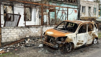 згоріла автівка село Щурове Лиманська громада Краматорський район Донецька область 4 січня 2025 рік