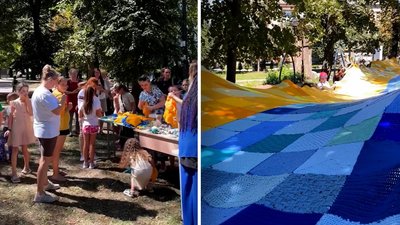 Жителі Вінниччини доєдналися до створення найбільшого "теплого прапора" України