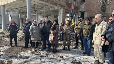 Акція памʼяті загиблих бійців 113-ї бригади ТрО на вулиці Селянській у Харкові, 2 березня 2026 року Акція памʼяті загиблих бійців 113-ї бригади ТрО на вулиці Селянській у Харкові, 2 березня 2026 року