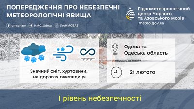 На Одещині прогнозують хуртовину, ожеледицю та значне хвилювання моря На Одещині прогнозують хуртовину, ожеледицю та значне хвилювання моря