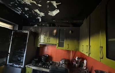 Кухня, на якій виникла пожежа. Миколаїв, 16 листопада 2024 року Кухня, на якій виникла пожежа. Миколаїв, 16 листопада 2024 року