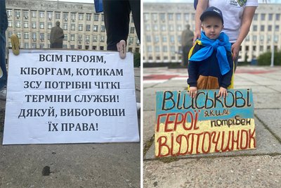Чіткі терміни військової служби: в Житомирі вчергове провели мирну акцію Чіткі терміни військової служби: в Житомирі вчергове провели мирну акцію