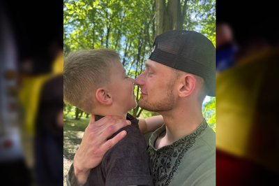 Максим з сином, перша зустріч після полону Максим з сином, перша зустріч після полону