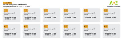 Як на Львівщині 14 грудня вимикатимуть електроенергію: графіки