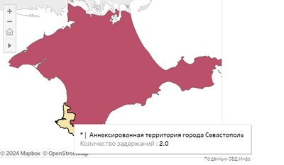 Кількість затримань у Севастополі з 2020 по 2023 роки Кількість затримань у Севастополі з 2020 по 2023 роки