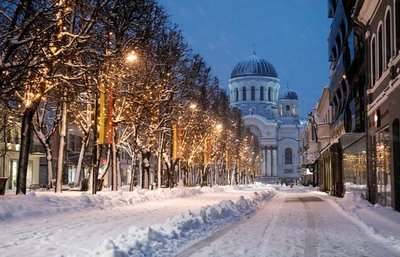 Вулиця Каунасу взимку, Литва Вулиця Каунасу взимку, Литва