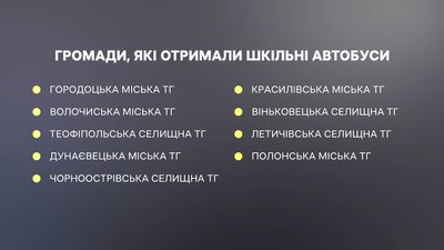 Дев'ять громад Хмельницької області отримали шкільні автобуси Дев'ять громад Хмельницької області отримали шкільні автобуси