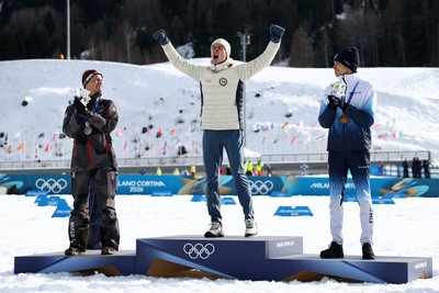 Подіум на Олімпіаді-2026 з чоловічих лижних перегонів Подіум на Олімпіаді-2026 з чоловічих лижних перегонів