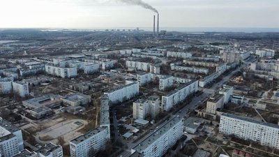 Вид згори на Енергодар Запорізької області Вид згори на Енергодар Запорізької області