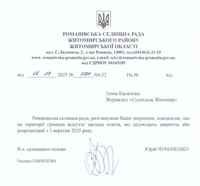 Закриття та реорганізація шкіл на Житомирщині: 13 закладів можуть закрити, а 23 — реорганізувати. Що відомо