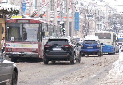Громадський транспорт Тернополя, 14 січня 2026 року Громадський транспорт Тернополя, 14 січня 2026 року
