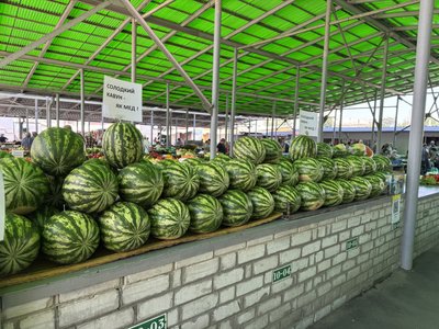 Продаж кавунів на одному з ринків Харкова Продаж кавунів на одному з ринків Харкова