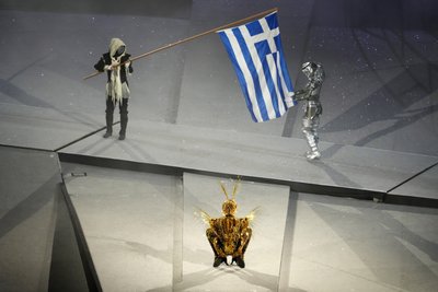 Прапор Греції, де відбулися перші в історії Олімпійські ігри Прапор Греції, де відбулися перші в історії Олімпійські ігри