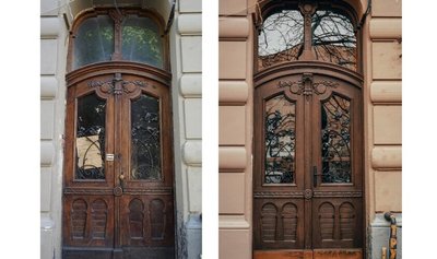 Брама до та після реставрації Брама до та після реставрації