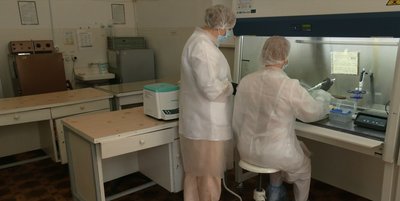 В лабораторії роблять аналізи В лабораторії роблять аналізи