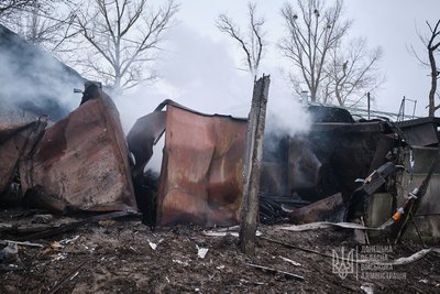 Наслідки обстрілу Краматорська 2 лютого. Фото: Донецька ОВА Наслідки обстрілу Краматорська 2 лютого. Фото: Донецька ОВА