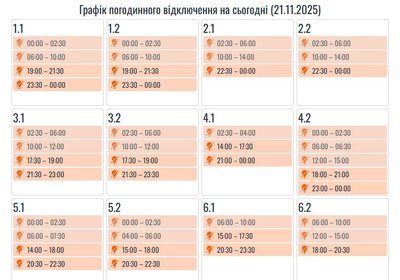 Оновлені графіки вимкнень електроенергії на Івано-Франківщині 21 листопада Оновлені графіки вимкнень електроенергії на Івано-Франківщині 21 листопада