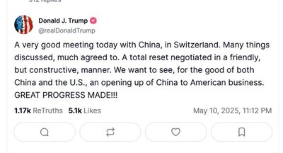Трамп заявив, що "досягнув багатьох домовленостей" на переговорах із Китаєм Трамп заявив, що "досягнув багатьох домовленостей" на переговорах із Китаєм