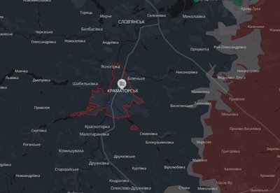 Місто Краматорськ Донецької області на мапі аналітичного проєкту DeepState 20 серпня 2026 року Місто Краматорськ Донецької області на мапі аналітичного проєкту DeepState 20 серпня 2026 року