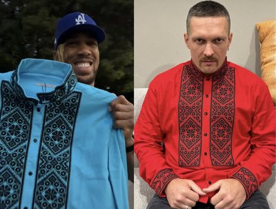 Усик в Маямі подарував Джошуа вишиванку від львівського бренду Усик в Маямі подарував Джошуа вишиванку від львівського бренду