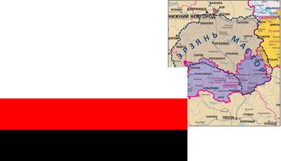 Ерзянський прапор і Ерзянь Мастор на мапі Сиресь Боляєнь Ерзянський прапор і Ерзянь Мастор на мапі Сиресь Боляєнь